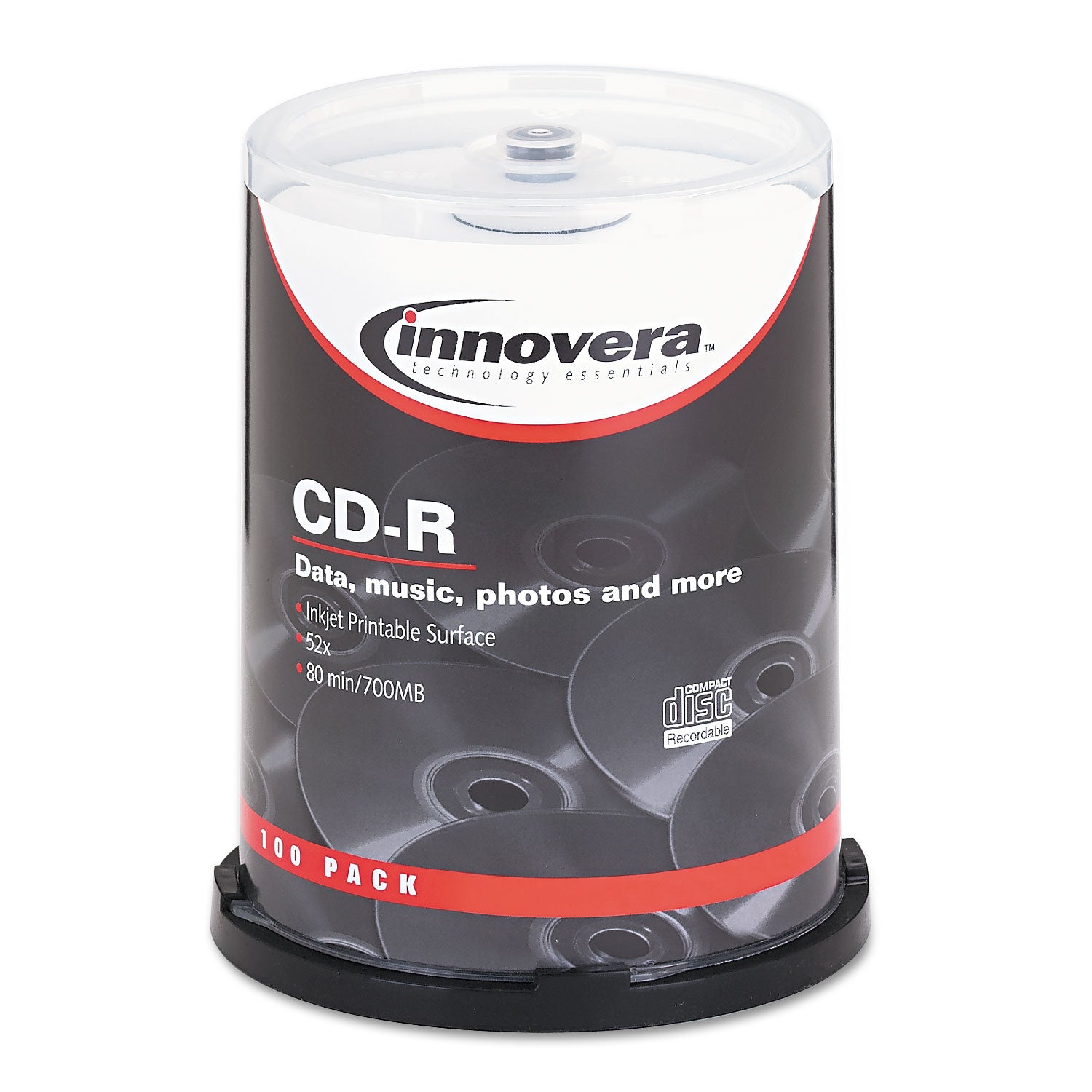 CD-R Inkjet Printable Recordable Disc, 700 MB/80 min, 52x, Spindle ...