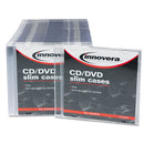 Innovera CD/DVD Slim Jewel Cases, Clear/Black, 50/Pack