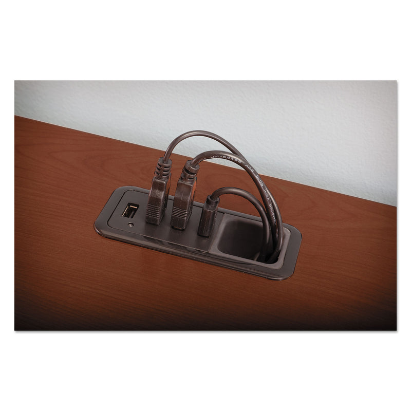 Bush Enterprise Collection Double Pedestal Desk, 60" x 28.63" x 29.75", Harvest Cherry, (Box 2 of 2)