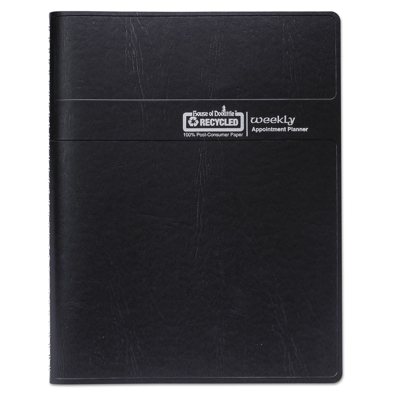 House of Doolittle Recycled Weekly Appointment Book, 8 x 5, Black Cover, 12-Month (Jan to Dec): 2023