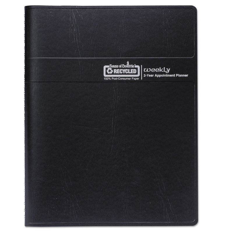 House of Doolittle Recycled Professional Weekly Planner, 15-Minute Appts, 11 x 8.5, Black Wirebound Soft Cover, 24-Month (Jan-Dec): 2023-2024