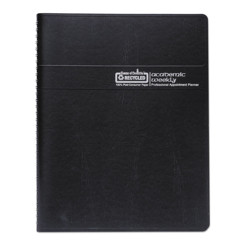 House of Doolittle Recycled Professional Weekly Planner, 15-Minute Appts, 11 x 8.5, Black Wirebound Soft Cover, 12-Month (Aug-July): 2022-2023