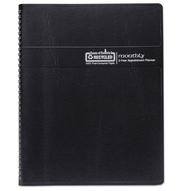 House of Doolittle 24-Month Recycled Ruled Monthly Planner, 11 x 8.5, Black Cover, 24-Month (Jan to Dec): 2023 to 2024