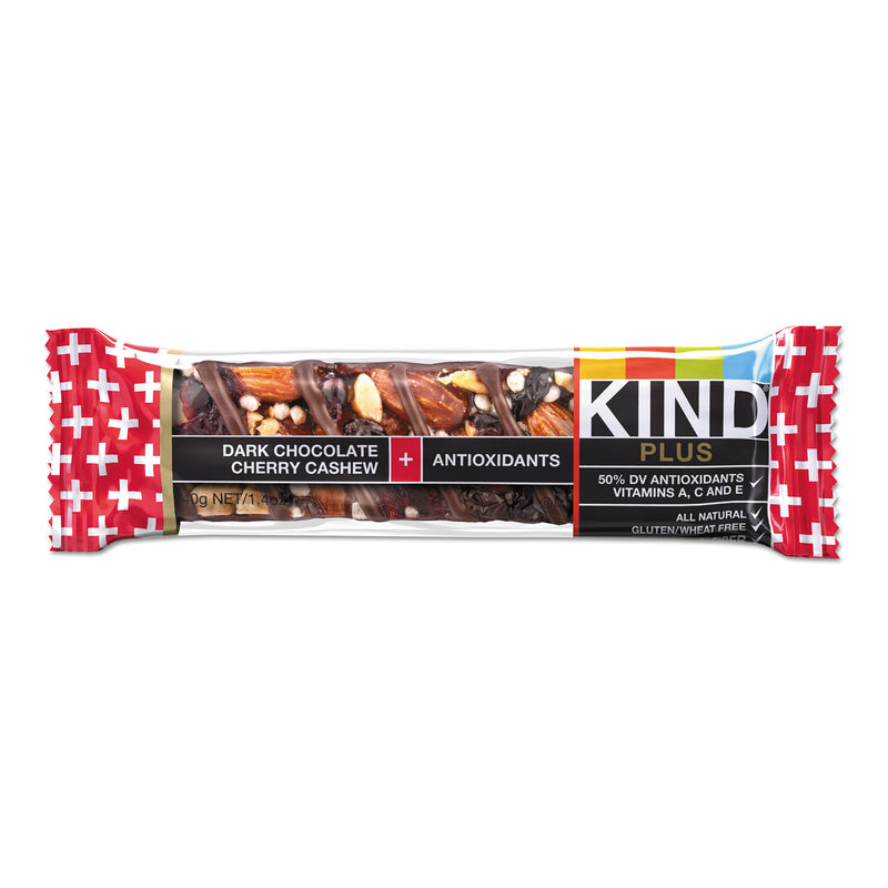 KIND Plus Nutrition Boost Bar, Dk ChocolateCherryCashew/Antioxidants, 1.4 oz, 12/Box