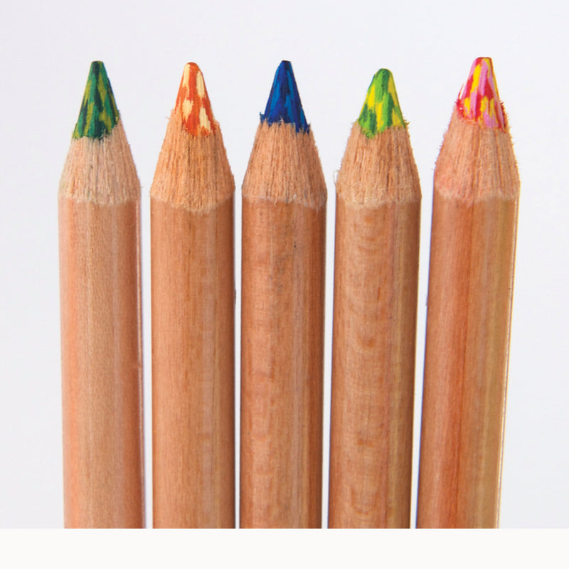 Koh-I-Noor Tri-Tone Color Pencils, 3.8 mm, Assorted Tri-Tone Lead Colors, Tan Barrel, Dozen