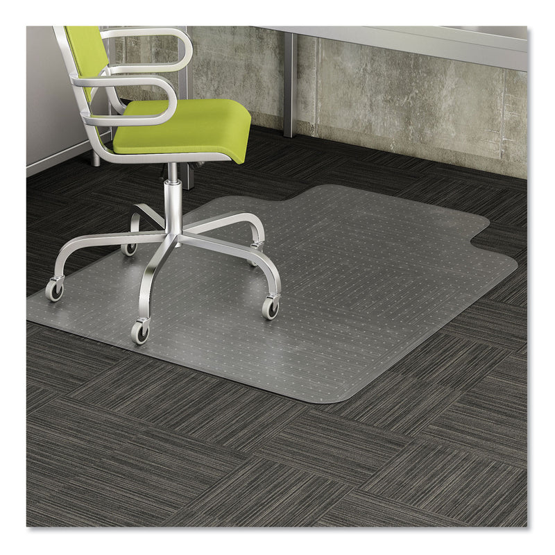 deflecto EconoMat Occasional Use Chair Mat, Low Pile Carpet, Roll, 36 x 48, Lipped, Clear