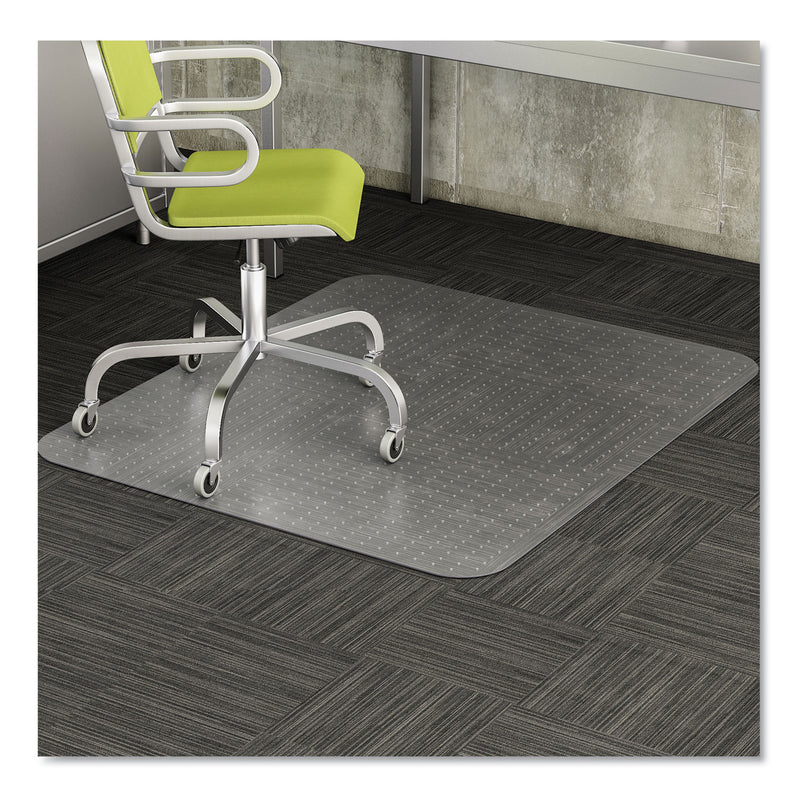 deflecto EconoMat Occasional Use Chair Mat for Low Pile Carpet, 45 x 53, Rectangular, Clear