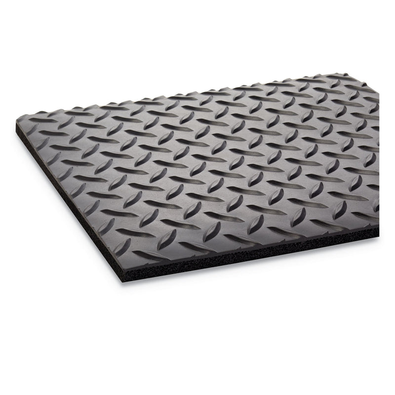 Crown Industrial Deck Plate Anti-Fatigue Mat, Vinyl, 24 x 36, Black