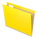 Pendaflex Colored Hanging Folders, Letter Size, 1/5-Cut Tabs, Yellow, 25/Box