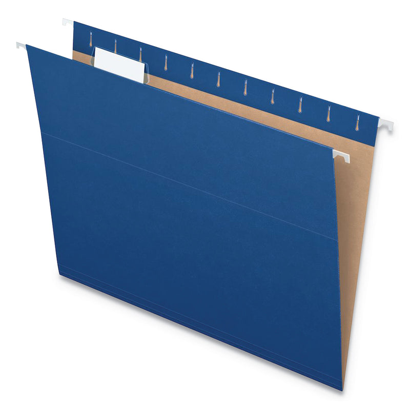 Pendaflex Colored Hanging Folders, Letter Size, 1/5-Cut Tabs, Navy, 25/Box