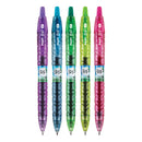 Pilot B2P Bottle-2-Pen Recycled Gel Pen, Retractable, Fine 0.7 mm, Assorted Ink and Barrel Colors, 5/Pack