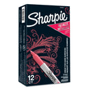 Sharpie Metallic Fine Point Permanent Markers, Fine Bullet Tip, Red, Dozen