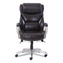 SertaPedic Emerson Big and Tall Task Chair, Supports Up to 400 lb, 19.5" to 22.5" Seat Height, Brown Seat/Back, Silver Base