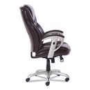 SertaPedic Emerson Executive Task Chair, Supports Up to 300 lb, 19" to 22" Seat Height, Brown Seat/Back, Silver Base