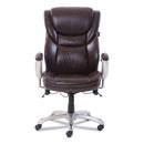 SertaPedic Emerson Executive Task Chair, Supports Up to 300 lb, 19" to 22" Seat Height, Brown Seat/Back, Silver Base