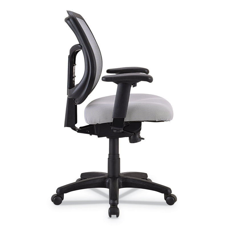 Eurotech Apollo Mid-Back Mesh Chair, 18.1" to 21.7" Seat Height, Silver Seat, Silver Back, Black Base