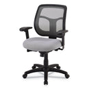 Eurotech Apollo Mid-Back Mesh Chair, 18.1" to 21.7" Seat Height, Silver Seat, Silver Back, Black Base