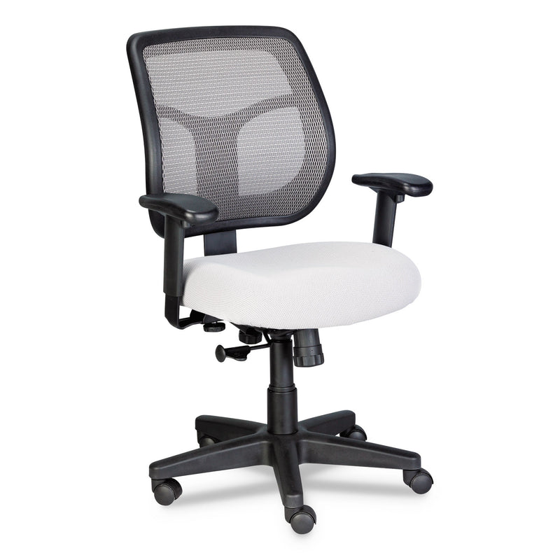 Eurotech Apollo Mid-Back Mesh Chair, 18.1" to 21.7" Seat Height, Silver Seat, Silver Back, Black Base