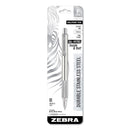 Zebra F-701 Ballpoint Pen, Retractable, Fine 0.7 mm, Black Ink, Stainless Steel/Black Barrel