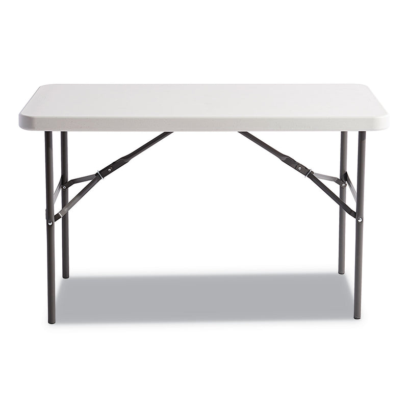 Alera Banquet Folding Table, Rectangular, Radius Edge, 48w x 24d x 29h, Platinum/Charcoal
