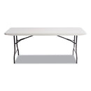 Alera Resin Rectangular Folding Table, Square Edge, 72w x 30d x 29h, Platinum