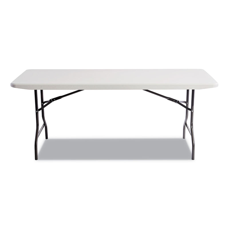 Alera Resin Rectangular Folding Table, Square Edge, 72w x 30d x 29h, Platinum