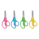 Westcott For Kids Scissors, Blunt Tip, 5" Long, 1.75" Cut Length, Assorted Straight Handles, 12/Pack