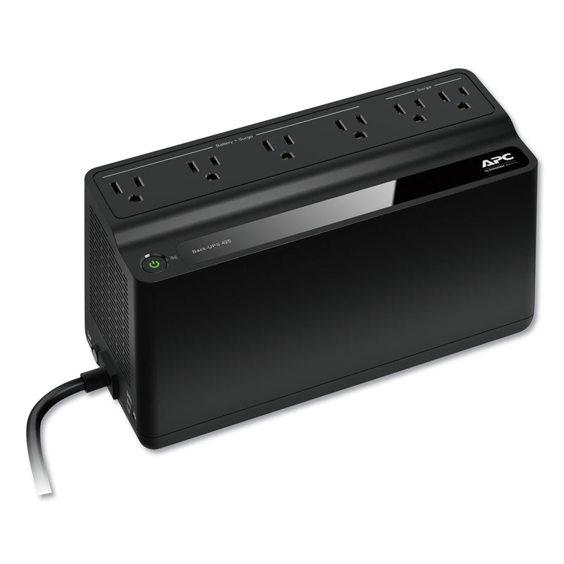 APC Smart-UPS 425 VA Battery Backup System, 6 Outlets, 120 VA, 180 J