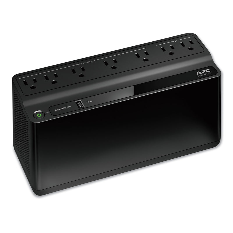 APC Back-UPS 600 VA Battery Backup System, 7 Outlets, 120 VA, 490 J