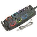Kensington SmartSockets Surge Protector, 8 AC Outlets, 8 ft Cord, 3,090 J, Dark Gray