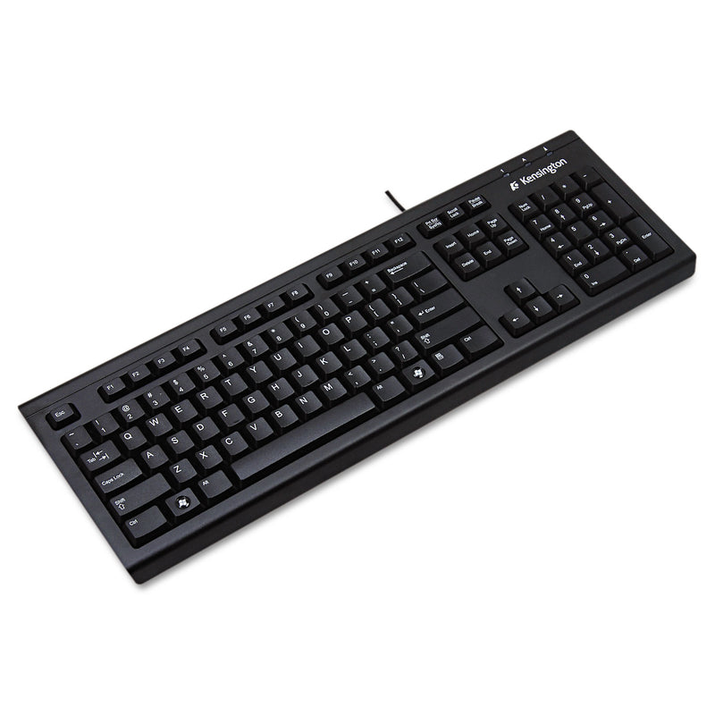 Kensington Keyboard for Life Slim Spill-Safe Keyboard, 104 Keys, Black