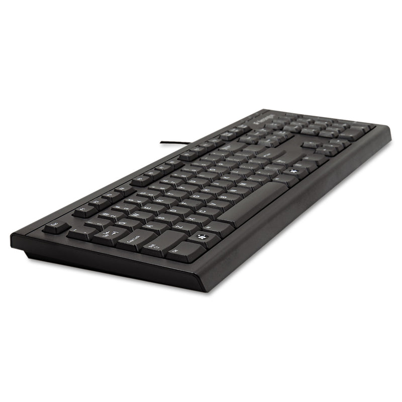 Kensington Keyboard for Life Slim Spill-Safe Keyboard, 104 Keys, Black