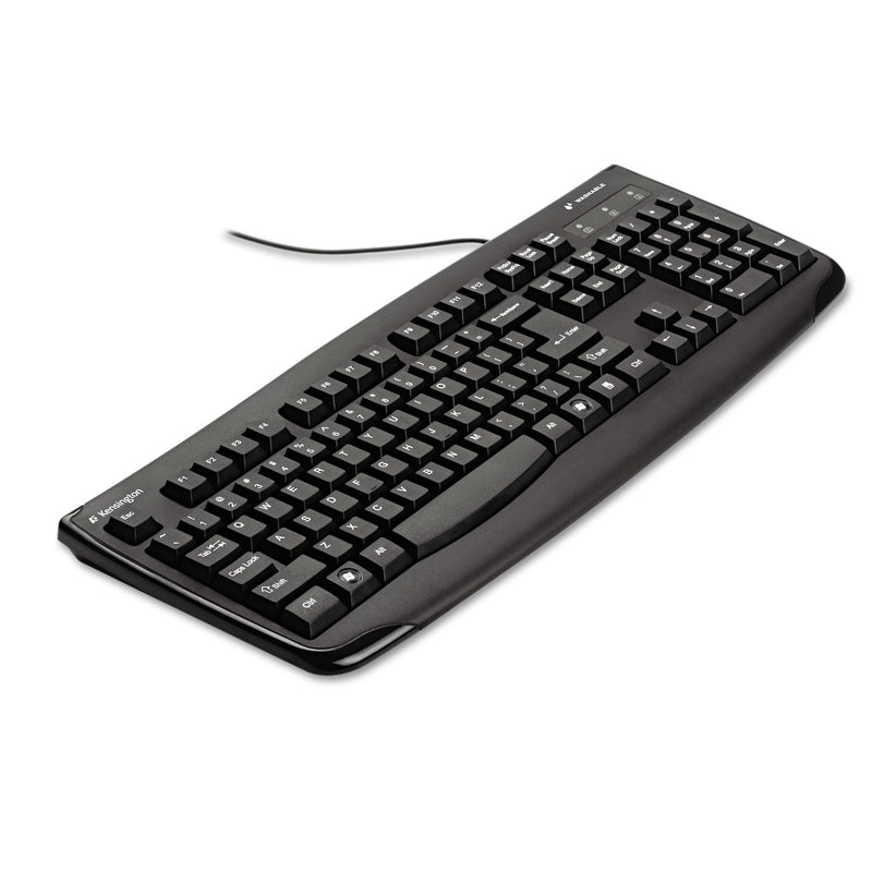 Kensington Pro Fit USB Washable Keyboard, 104 Keys, Black