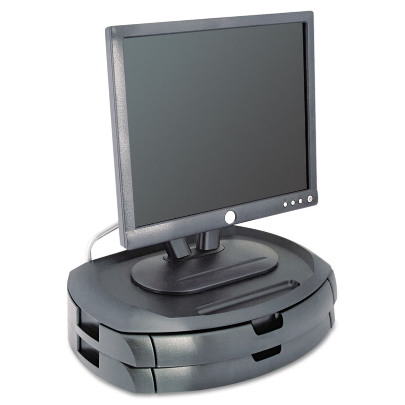 Kantek LCD Monitor Stand, 18" x 12.5" x 5", Black, Supports 35 lbs