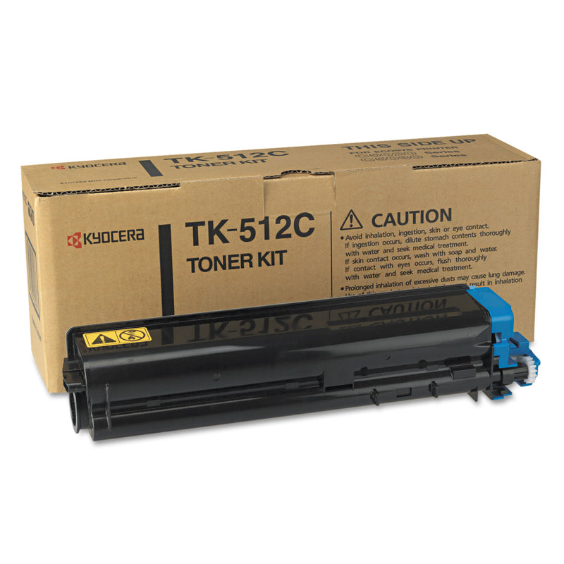 Kyocera TK512C Toner, 8,000 Page-Yield, Cyan