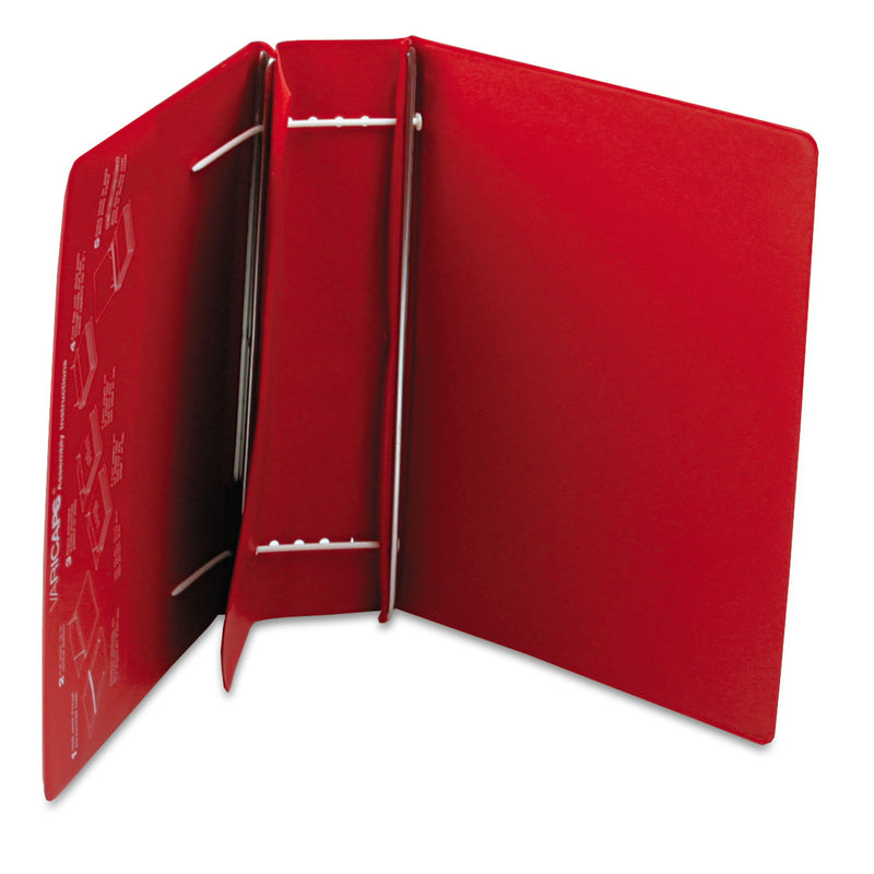 Charles Leonard VariCap Expandable Binder, 2 Posts, 6" Capacity, 11 x 8.5, Red