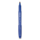 Universal Pen-Style Permanent Marker, Fine Bullet Tip, Blue, Dozen