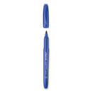 Universal Pen-Style Permanent Marker, Fine Bullet Tip, Blue, Dozen