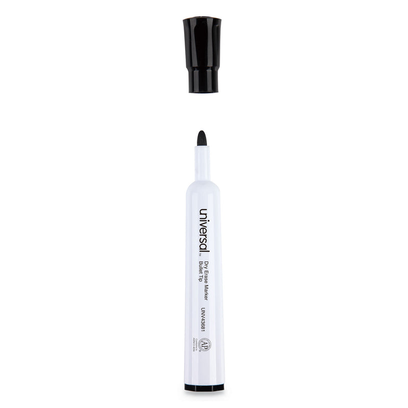 Universal Dry Erase Marker, Medium Bullet Tip, Black, Dozen