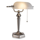 Alera Banker's Lamp, Post Neck, 10"w x 13.38"d x 16"h, Brushed Nickel