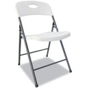 Alera Molded Resin Folding Chair, Supports Up to 225 lb, White Seat/Back, Dark Gray Base, 4/Carton