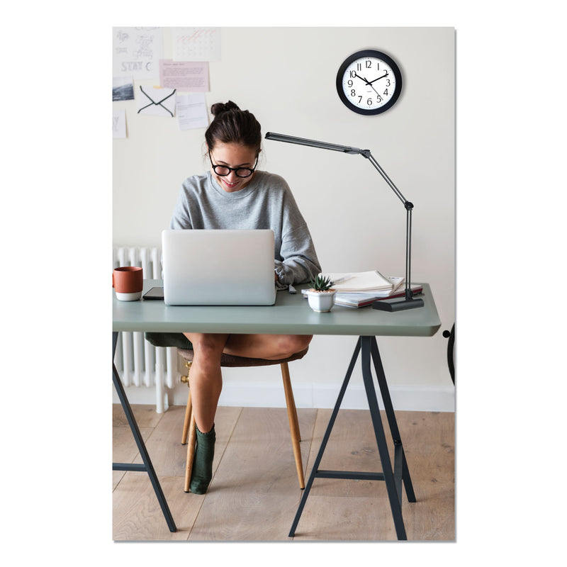 Alera Adjustable LED Desk Lamp, 3.25"w x 6"d x 21.5"h, Black