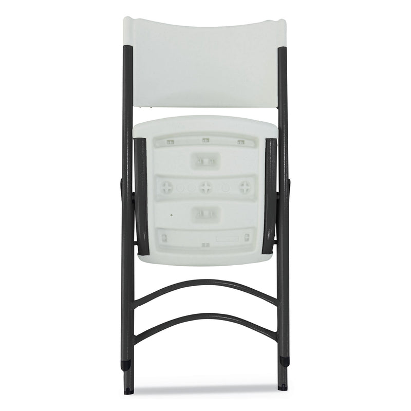 Alera Premium Molded Resin Folding Chair, Supports Up to 250 lb, White Seat/Back, Dark Gray Base