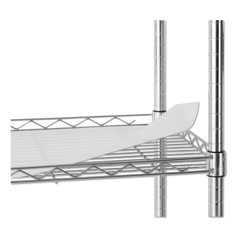 Alera Three-Shelf Wire Cart with Liners, Metal, 3 Shelves, 450 lb Capacity, 24" x 16" x 39", Silver