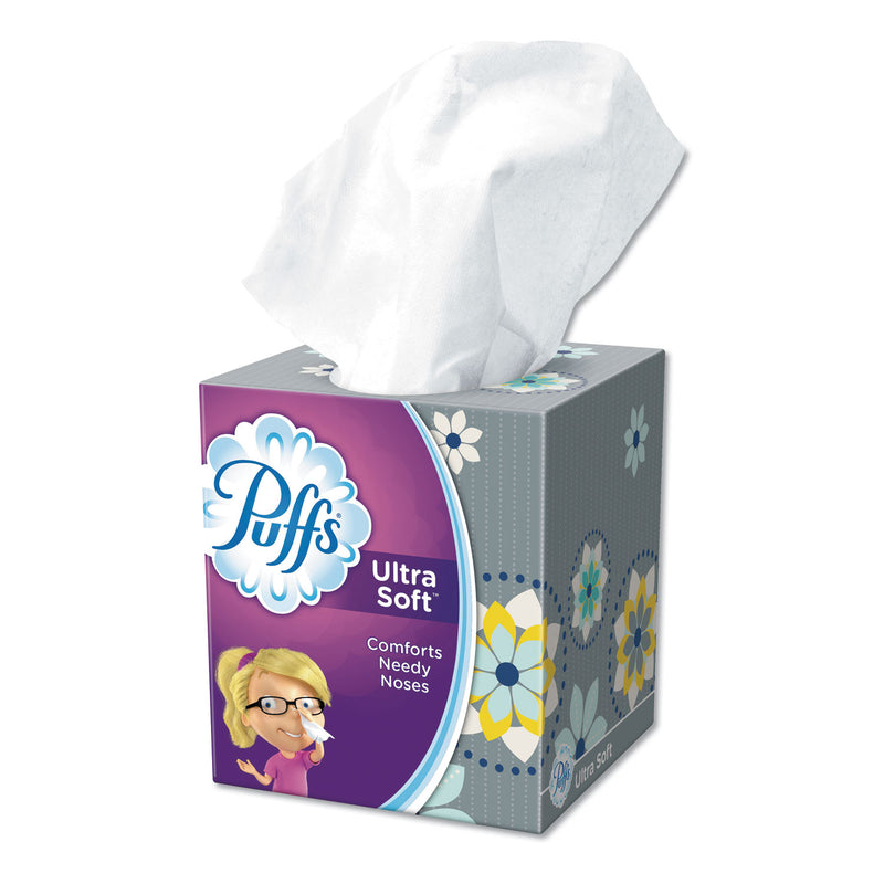 Puffs Ultra Soft Facial Tissue, 2-Ply, White, 56 Sheets/Box, 4 Boxes/Pack