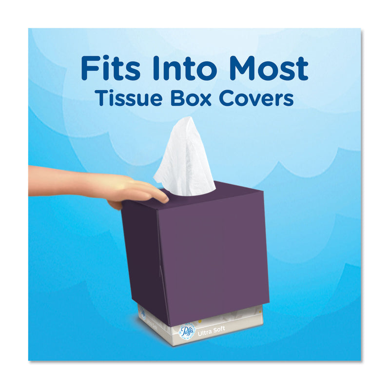 Puffs Ultra Soft Facial Tissue, 2-Ply, White, 56 Sheets/Box, 4 Boxes/Pack, 6 Packs/Carton