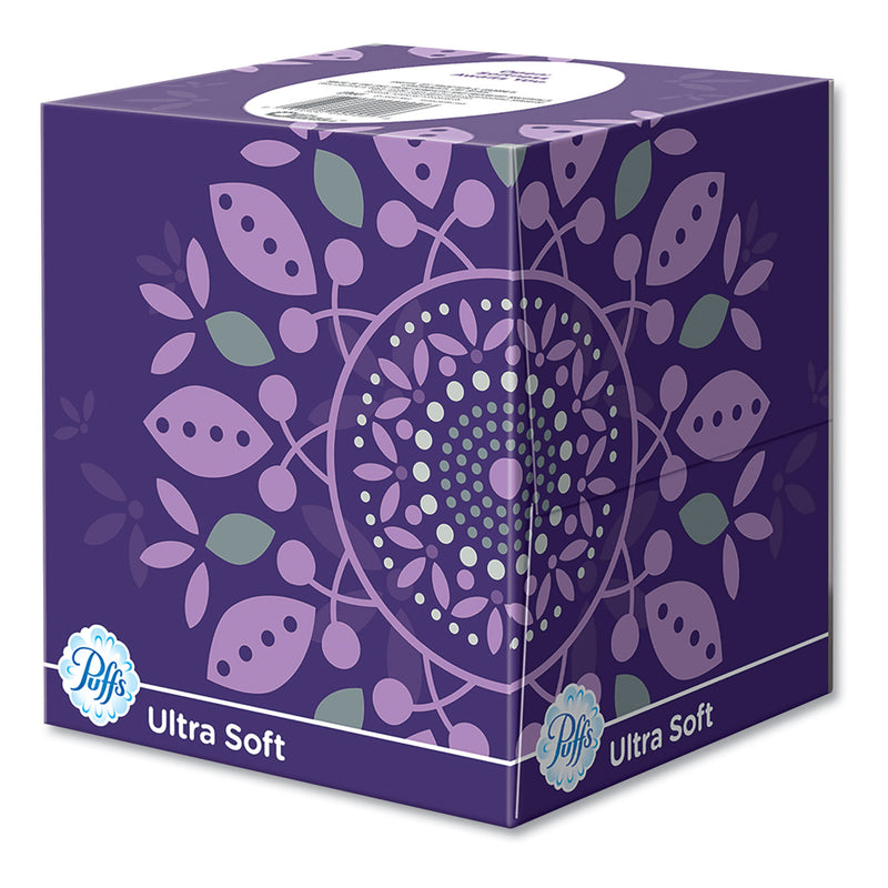 Puffs Ultra Soft Facial Tissue, 2-Ply, White, 56 Sheets/Box, 4 Boxes/Pack, 6 Packs/Carton