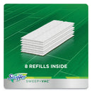 Swiffer Sweep + Vac Starter Kit with 8 Dry Cloths, 10" Cleaning Path, Green/Silver
