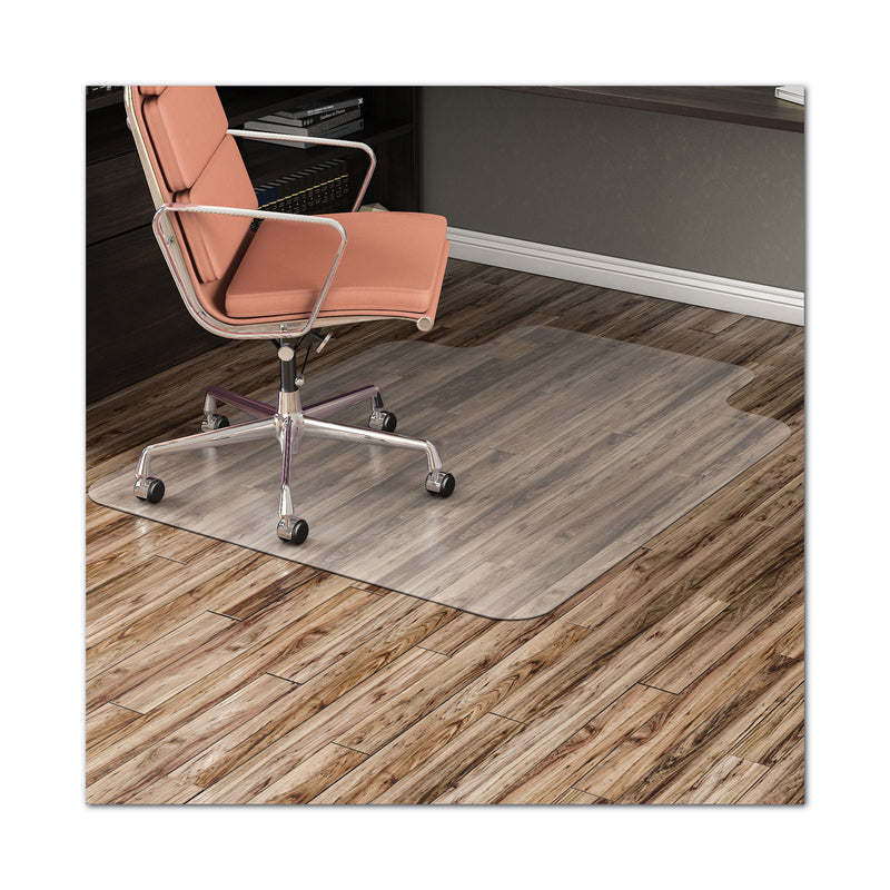deflecto EconoMat All Day Use Chair Mat for Hard Floors, 45 x 53, Wide Lipped, Clear