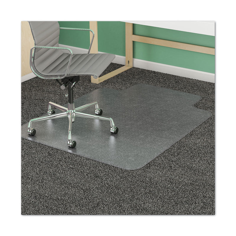 deflecto SuperMat Frequent Use Chair Mat for Medium Pile Carpet, 45 x 53, Wide Lipped, Clear